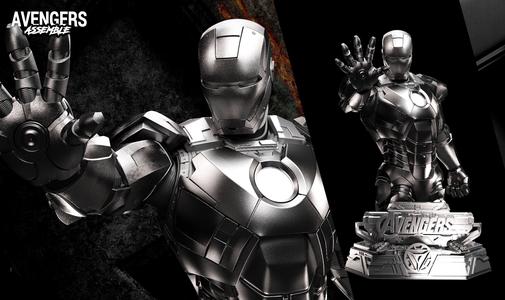 Wicked Marvel Iron Man Bust ready for 3d printing