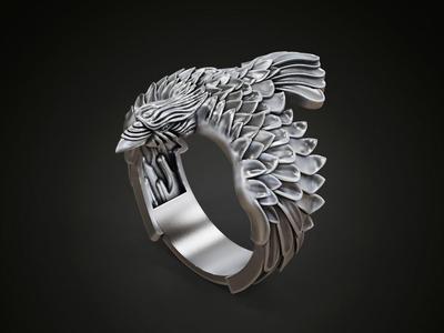 Raven ring wings feathers