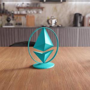 3D Ethereum Coin STL File – Cryptocurrency Gift for Him, Home Decor, Digital Download, Ethereum Art, Crypto Gift
