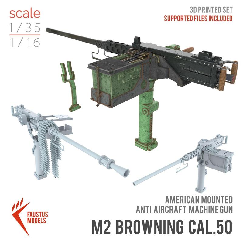 M2 Browning Cal50 3d print 35 and 16 scale