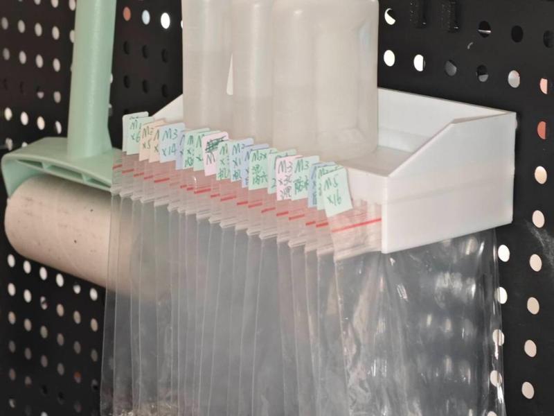 Pegboard Ziploc Bag Holder with Shelf