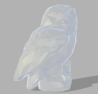 Snowy Owl (Hedwig) with flat bottom LOW POLY
