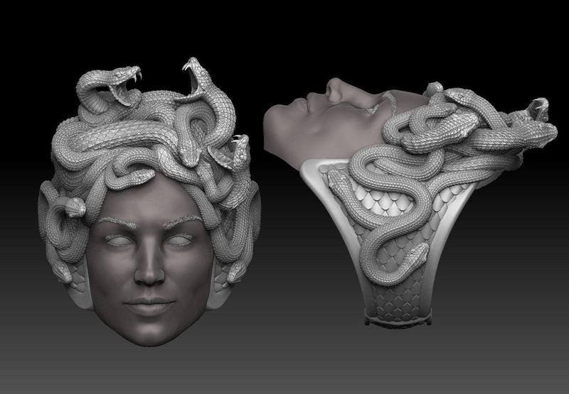 medusa ring 3D print model 3D print model