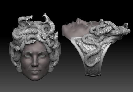 medusa ring 3D print model 3D print model