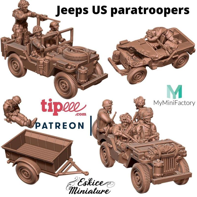 Jeeps US WWII – 28mm for wargame
