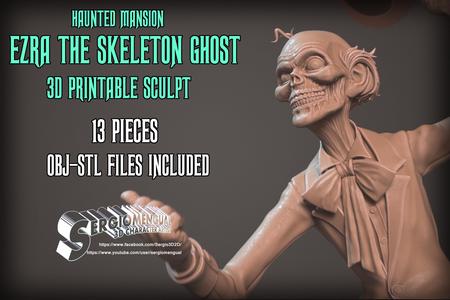 Haunted Mansion Ezra The Skeleton Ghost 3D Printable Sculpt
