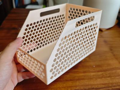 Space-saving honeycomb hollow vertical lazy corner cabinet storage box, right-angled rectangular kitchen desktop organizer box, sundries snacks storage container, 3 sizes