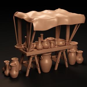 The Market Square: Potter Stall