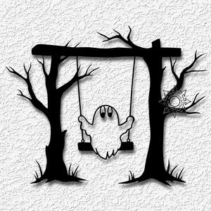 ghostly swing wall art halloween decor