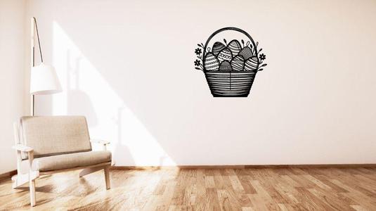 Basket of eggs / Košík kraslic wall or window easter decoration