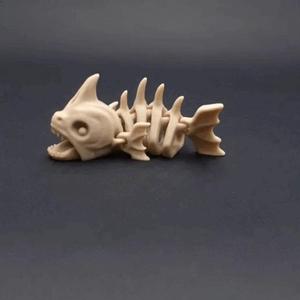 Flexi Piranha Fish Skeleton Print In Place