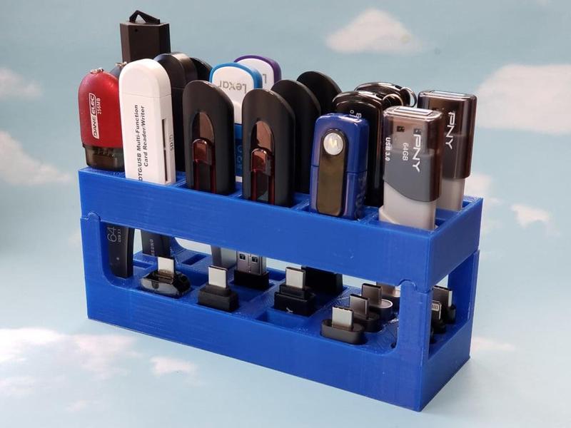 Double-Decker USB Flash Drive & Adapter Rack