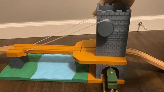 Wood Train Castle Drawbridge Brio, Ikea, etc