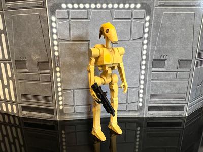 STAR WARS VINTAGE TRADE FEDERATION BATTLE DROID, CUSTOM UNPRODUCED KENNER, HASBRO ACTION FIGURE, 3.75", 1/18, 5POA