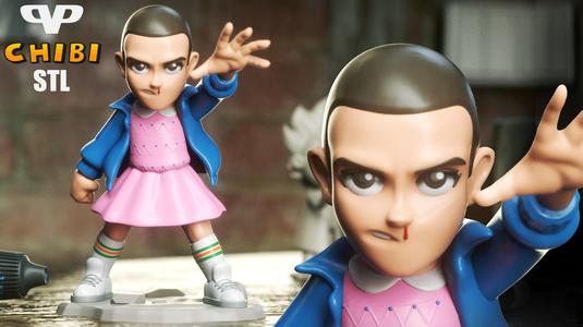 Stranger Things Eleven Chibi STL for 3D Printing ChibiSTL 3DXM