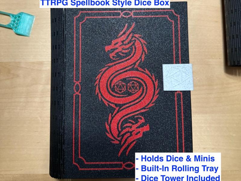 Spellbook Style TTRPG Box & Dice Tower/Tray