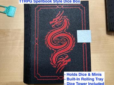 Spellbook Style TTRPG Box & Dice Tower/Tray