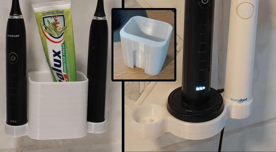 Wall mounted holder for (electric) toothbrush