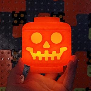 Lego Head Tea Lamp Jack-O-Lanterns