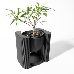 The Avor Planter Pot with Drainage Tray & Stand: Modern and Unique Home Decor for Plants