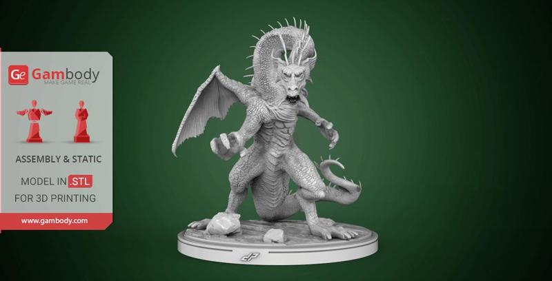 Fin Fang Foom 3D Printing Miniature | Assembly