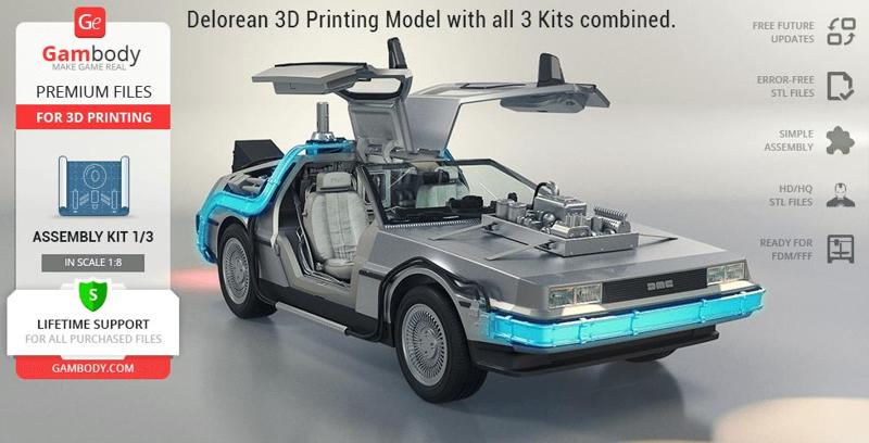 DeLorean 3D Printing Model | Standard Assembly Kit 1