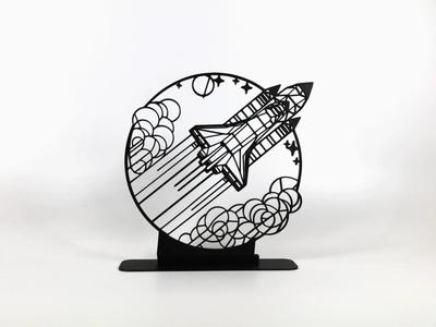 Geometric Line Art Space Shuttle