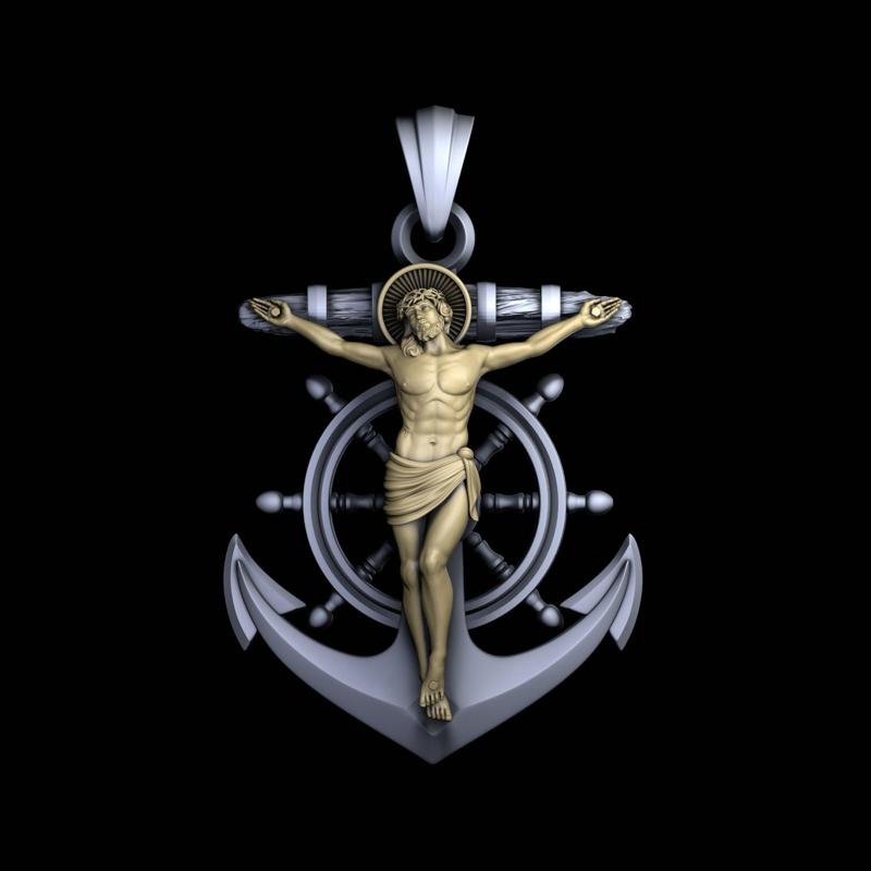Crucifix at Anchor 3D Print Model
