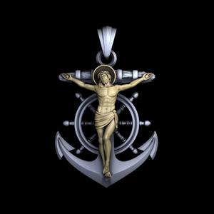 Crucifix at Anchor 3D Print Model