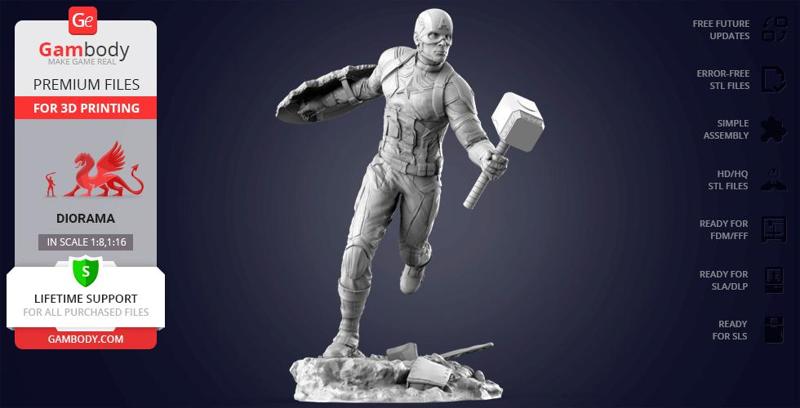 Captain America 3D Printing Figurine | Assembly