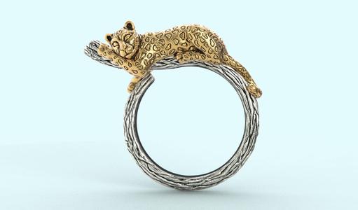 Sleeping Leopard Ring