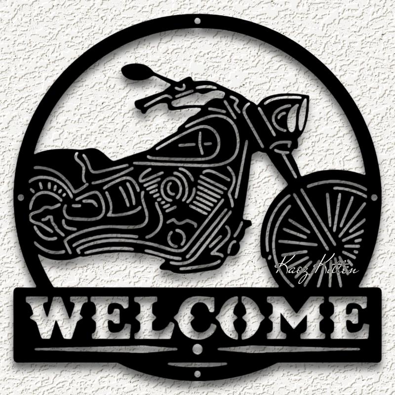 harley davidson welcome sign wall art HD motorcycle home decor