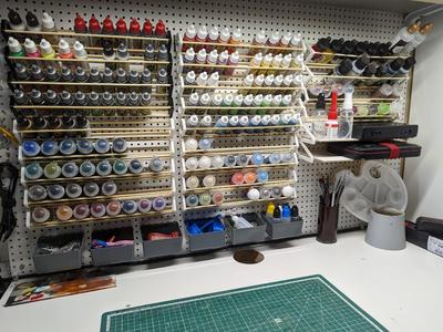 Modular Pegboard Paint Rack: Shelve Top