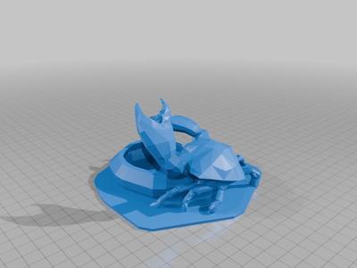 Low Poly Crab with Bowl