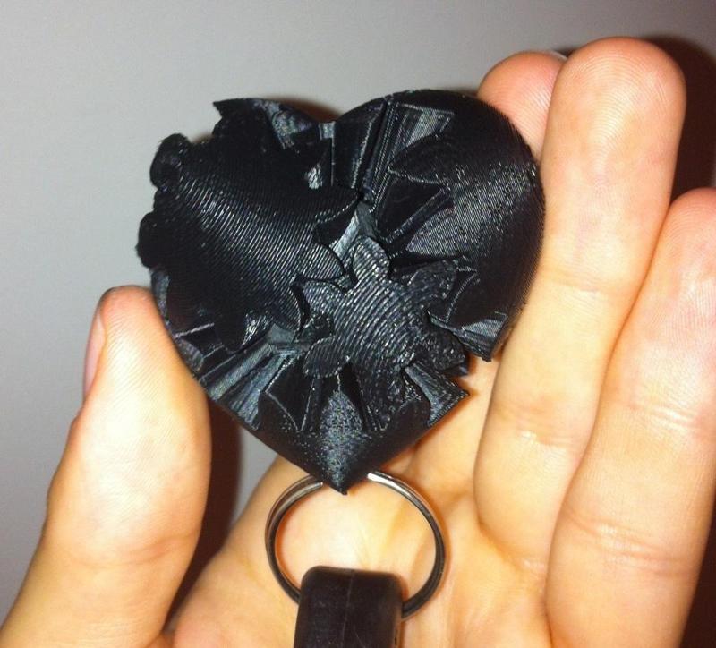 Working Micro Gear Heart Keychain
