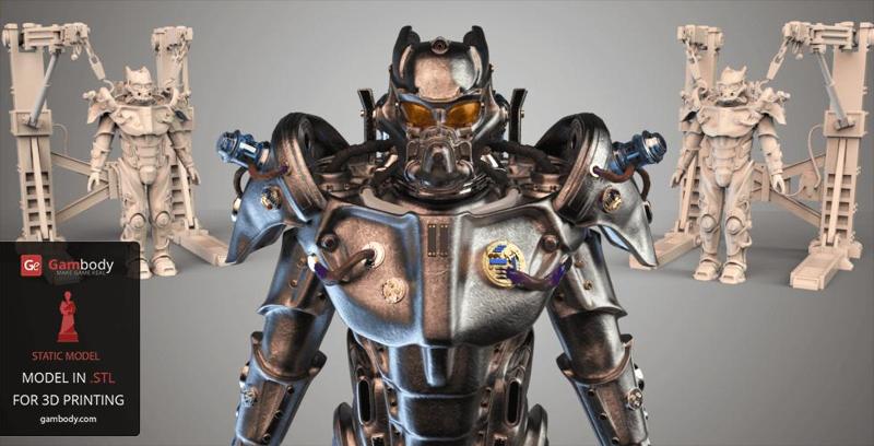 Tesla Power Armor 3D Model | Static Miniature