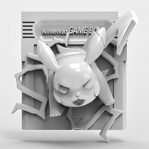 Pokemon Yellow 3D Printable Gameboy Cartridge; Pikachu 3MF and STL