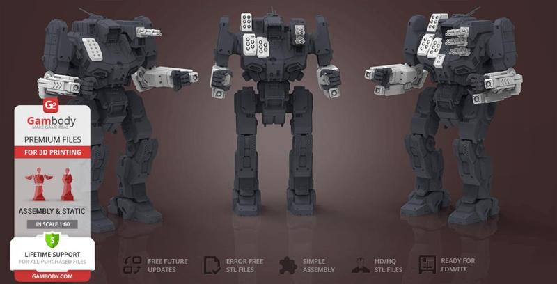 Guns Pack for Shadow Hawk STL Files for 3D Printing | Assembly Model