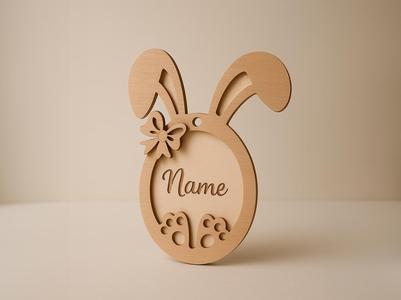 Customizable Easter Bunny Name Tag