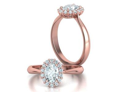 Diana Oval Engagement Ring 7×5 Oval Cut stone 3dmodel