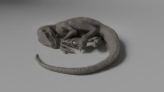 Sleeping Jurassic Park Raptor Ready for 3D printing
