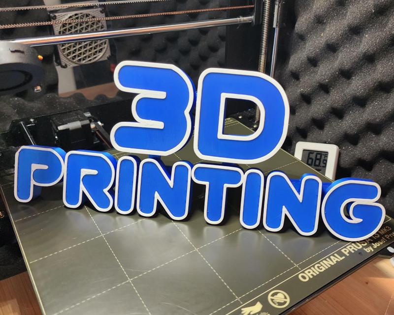 3D Printing Sign 2-color w/stand
