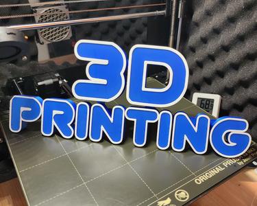 3D Printing Sign 2-color w/stand