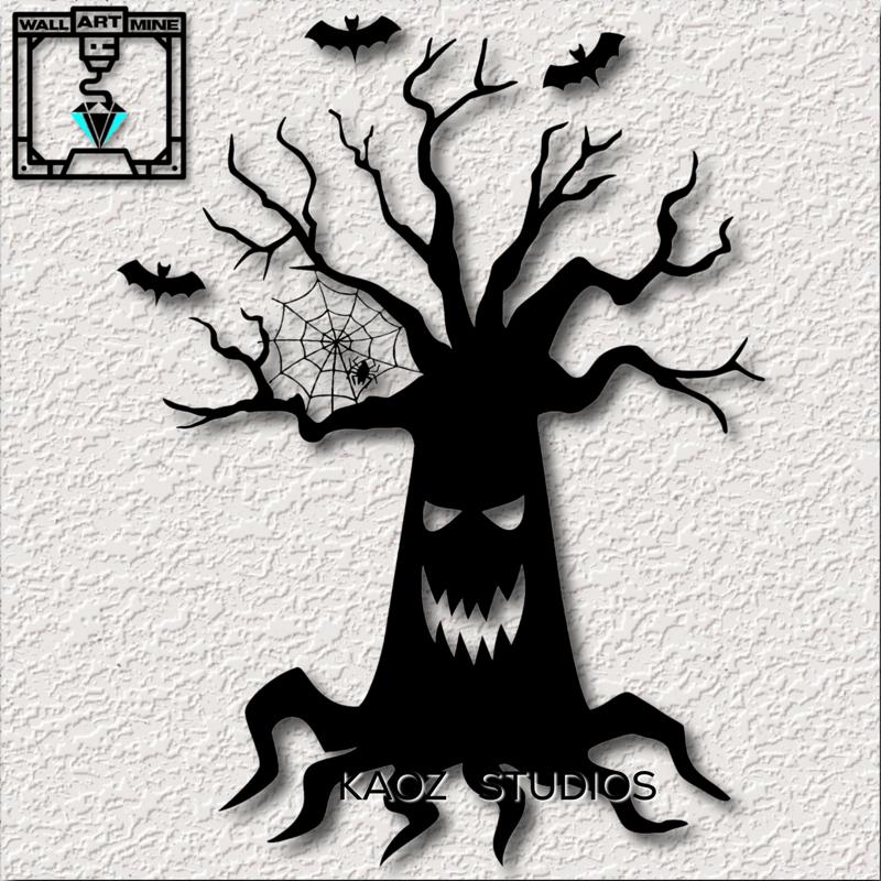 spooky tree wall art bats wall decor spider decoration