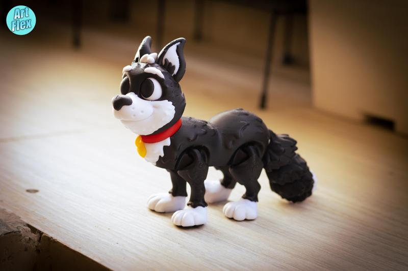 Adorable Flexi Puppy STL/3MF File, Cute Articulated Figure