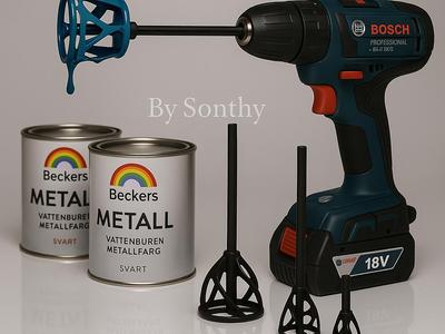 Drill-powered paint mixers – in three sizes