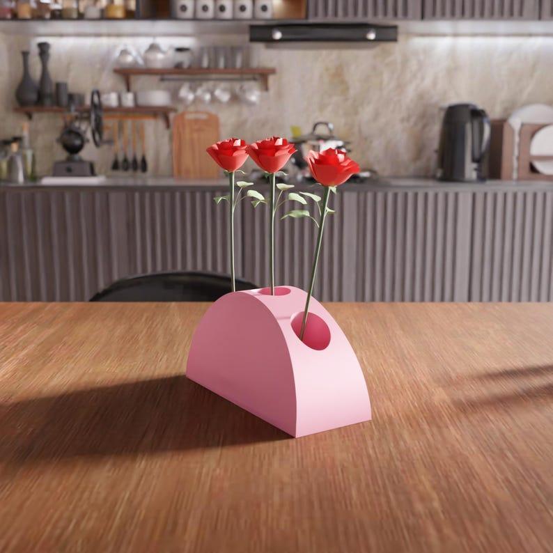3D Sharp Cylinder Vase STL File – Modern Decor, Desk Planter, Indoor Vase, Small Gift, 3D Print File, Digital Download