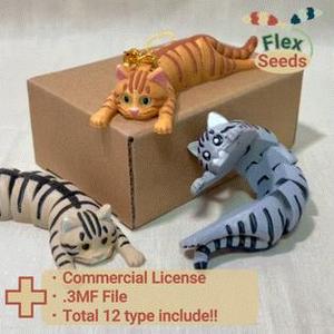 Flexi Holding Tabby Cat Set (Print-in-place)