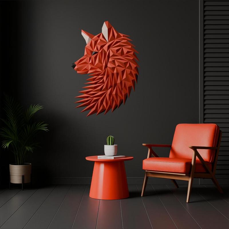 Geometric Lion wall art – B