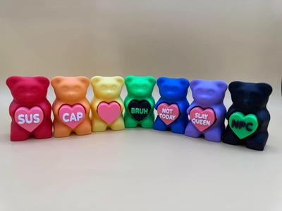 Gen Z Slang Hearts Gummy Bear Clicky Fidget